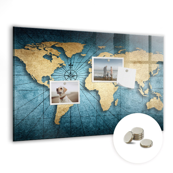 Magnetic photo board World map 3D