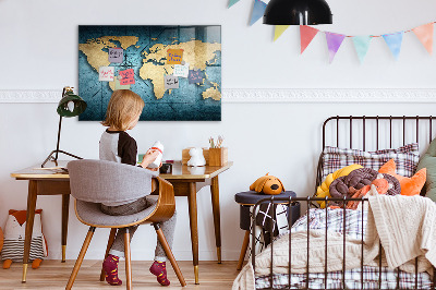 Magnetic photo board World map 3D