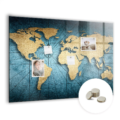 Magnetic photo board World map 3D