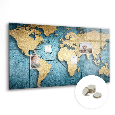 Magnetic photo board World map 3D