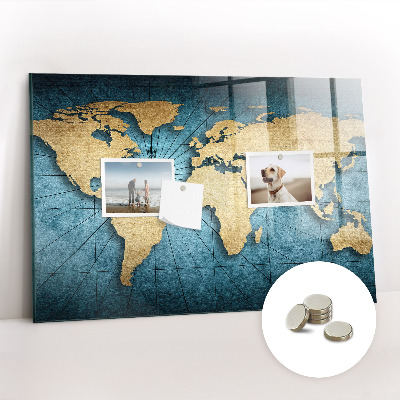 Magnetic photo board World map 3D