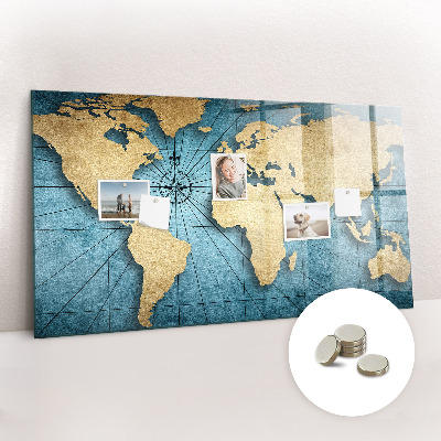 Magnetic photo board World map 3D