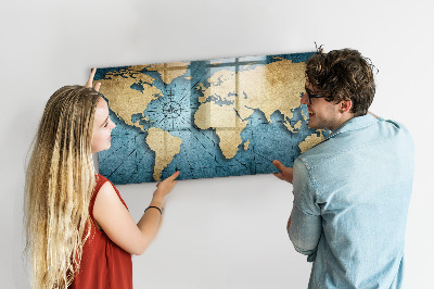 Magnetic photo board World map 3D