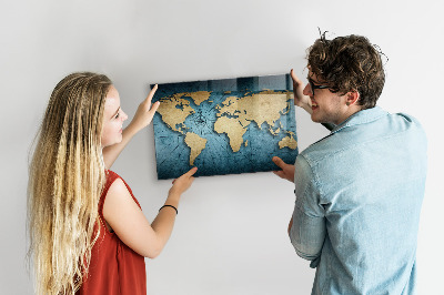 Magnetic photo board World map 3D