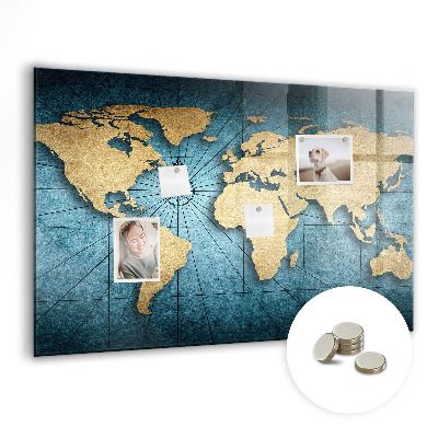 Magnetic photo board World map 3D