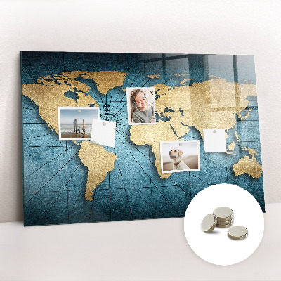 Magnetic photo board World map 3D