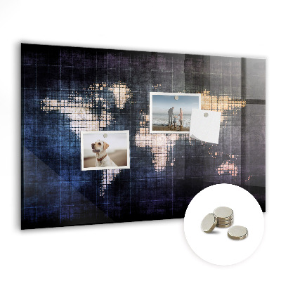 Magnetic photo board Abstraction world map