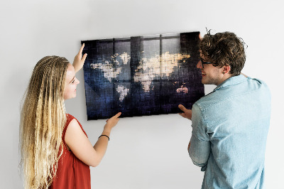 Magnetic photo board Abstraction world map