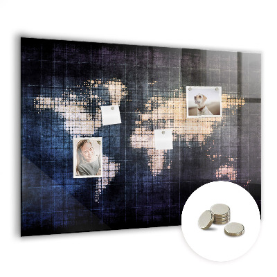 Magnetic photo board Abstraction world map