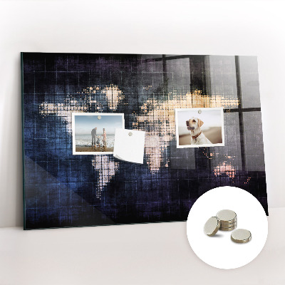 Magnetic photo board Abstraction world map