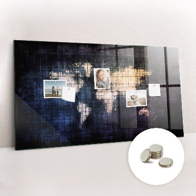 Magnetic photo board Abstraction world map