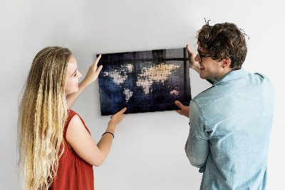 Magnetic photo board Abstraction world map