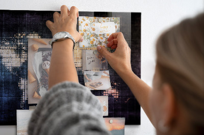 Magnetic photo board Abstraction world map