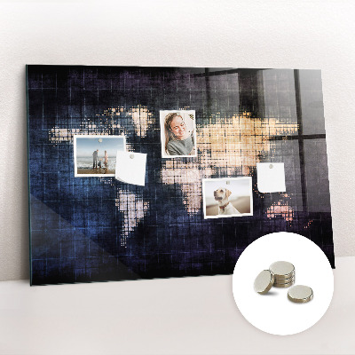 Magnetic photo board Abstraction world map