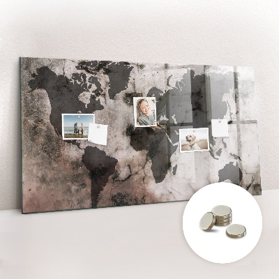 Magnetic photo board World map concrete