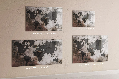 Magnetic photo board World map concrete