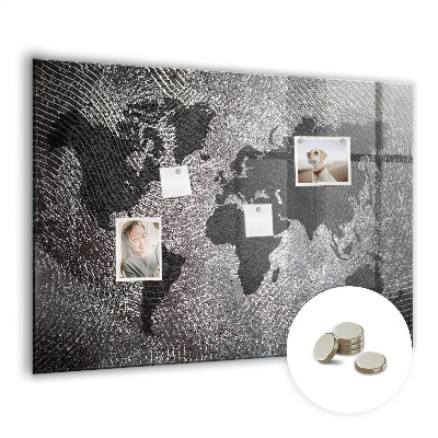 Magnetic photo board World map concrete