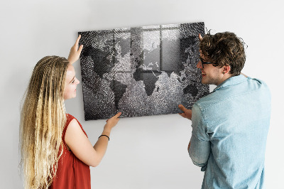 Magnetic photo board World map concrete