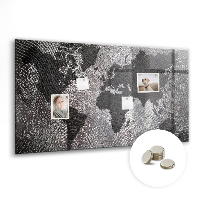 Magnetic photo board World map concrete