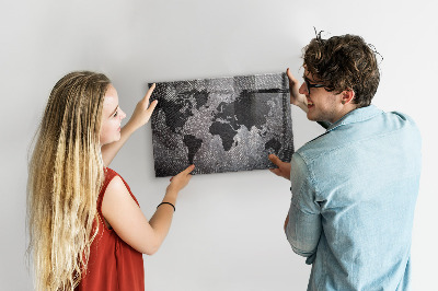 Magnetic photo board World map concrete