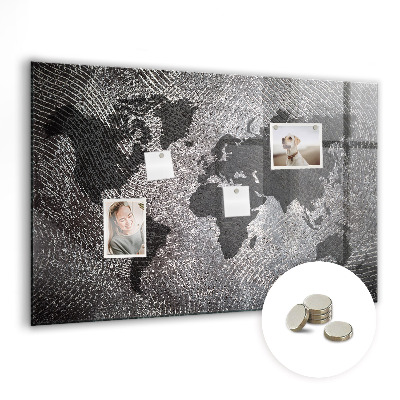 Magnetic photo board World map concrete