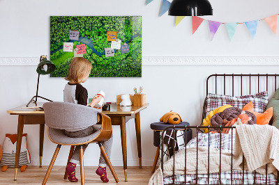 Magnetic notice board for kitchen River in the forest