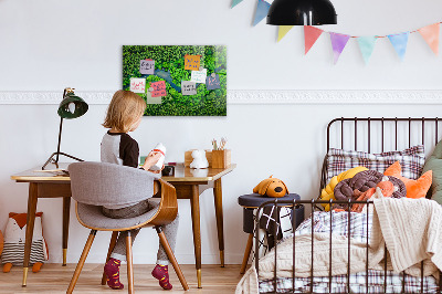 Magnetic notice board for kitchen River in the forest