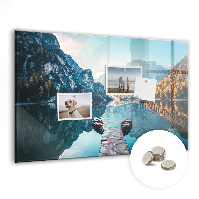 Decorative magnetic board Boats on the lake