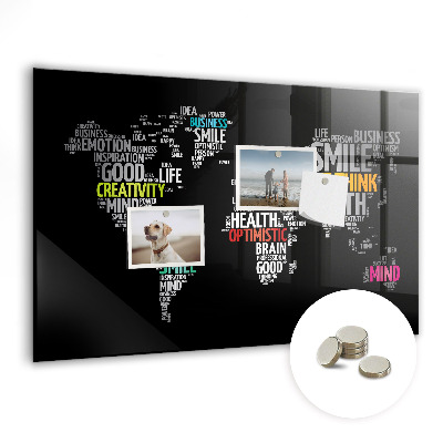 Magnetic photo board Positive map of the world