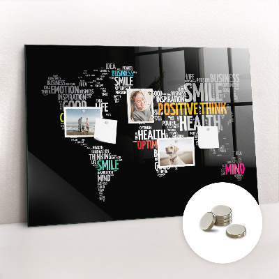 Magnetic photo board Positive map of the world