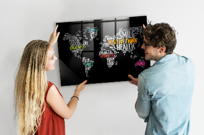 Magnetic photo board Positive map of the world