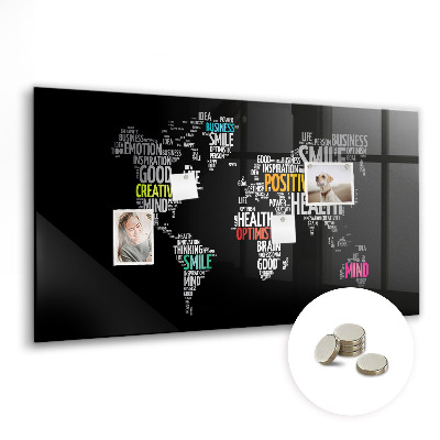 Magnetic photo board Positive map of the world