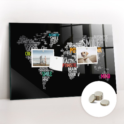 Magnetic photo board Positive map of the world