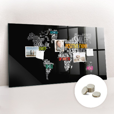 Magnetic photo board Positive map of the world