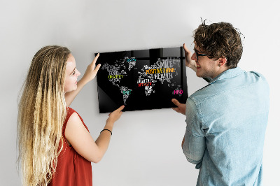 Magnetic photo board Positive map of the world