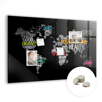 Magnetic photo board Positive map of the world