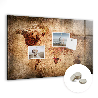 Magnetic photo board Old map of the world