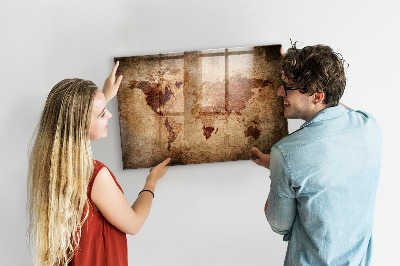 Magnetic photo board Old map of the world