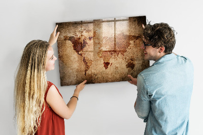 Magnetic photo board Old map of the world