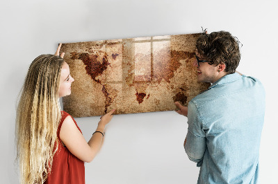 Magnetic photo board Old map of the world