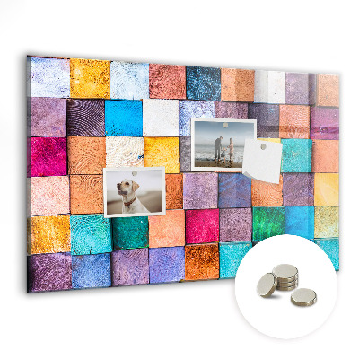 Magnetic notice board Wooden cubes