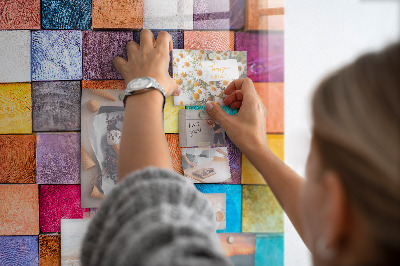 Magnetic notice board Wooden cubes