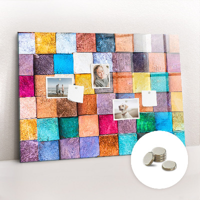 Magnetic notice board Wooden cubes