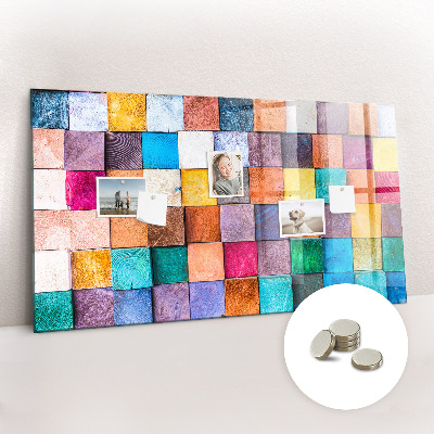 Magnetic notice board Wooden cubes