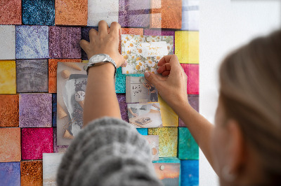 Magnetic notice board Wooden cubes