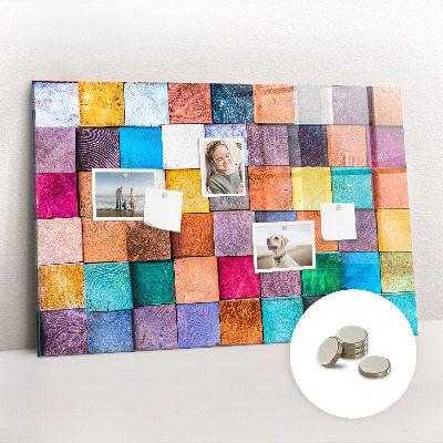Magnetic notice board Wooden cubes