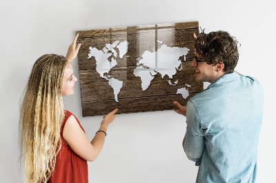 Magnetic photo board World map on the boards