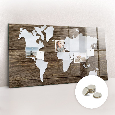 Magnetic photo board World map on the boards