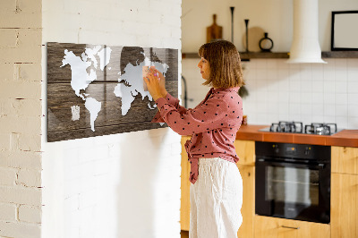 Magnetic photo board World map on the boards