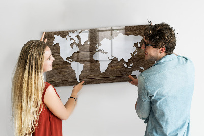 Magnetic photo board World map on the boards